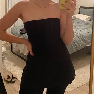 Lioness black knit strapless top